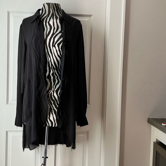 NWOT Go Silk for Anthropology sheer button down - Picture 1 of 8